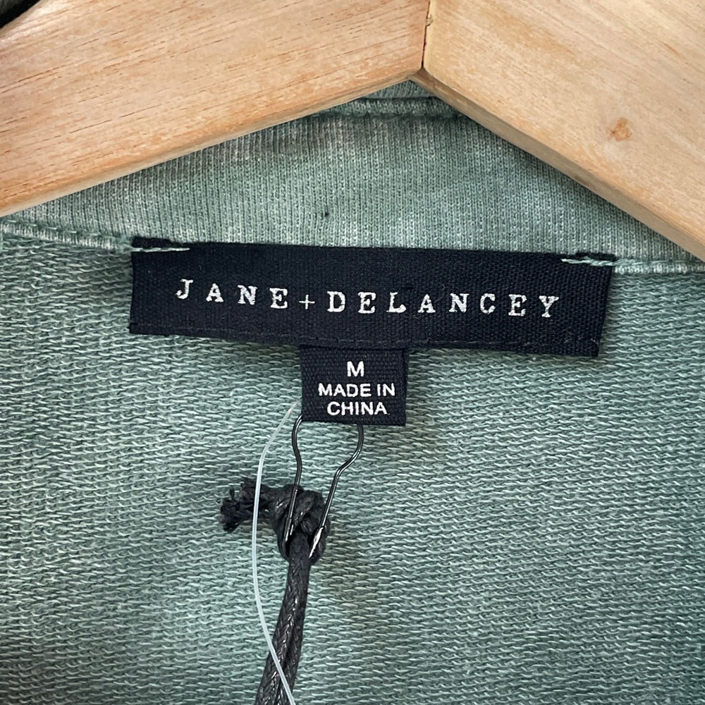 NEW Jane + Delancey Womens Medium Green Mineral‎ Wash French Terry Shacket Shirt - Picture 3 of 9
